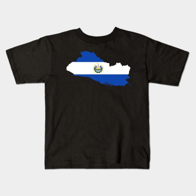 El Salvador Map Flag Kids T-Shirt by Historia